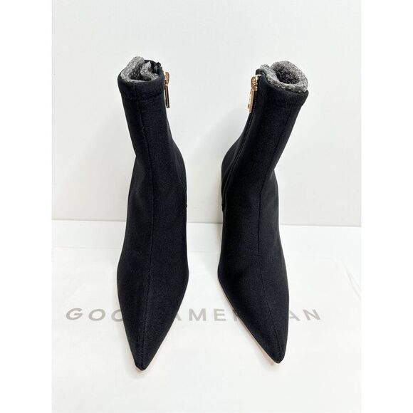 Good American Booties Size 5.5 High Kickstand Black Pointed Toe Neoprene Boot - Picture 4 of 10